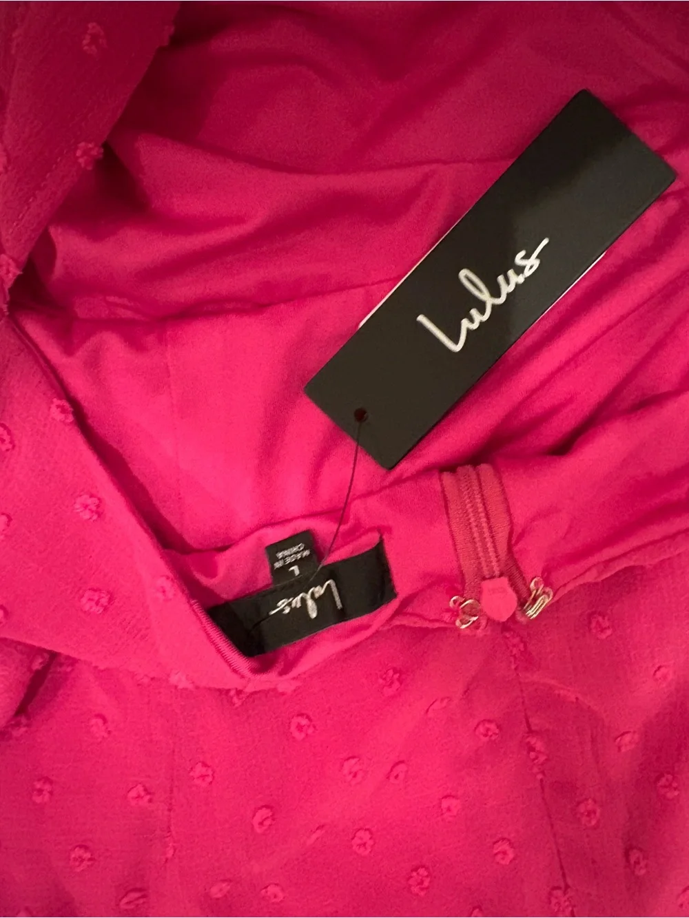 Lulu's Fuchsia Wrap Ruffle Textured Mini Dress - Picture 4 of 7